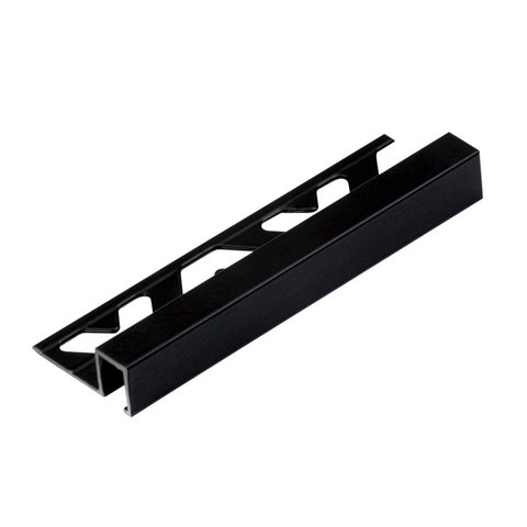 Perfil de Alumínio para Acabamento 10mm x 1,2cm Firenze Black Matte Viscardi Preto/Fosco
