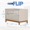 Ver imagem 3 de Berço 2 em 1 em MDF 133cm x 90cm Flip Bege/Areia Fosco