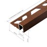 Perfil de Alumínio para Acabamento 10mm X 1,2cm Firenze Marrom Corten Viscardi - 3