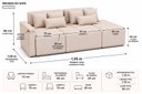 Ver imagem 6 de Sofá Palazzo Living Linho Bege Premium Chaise Integrado 1,95m Compact Mini