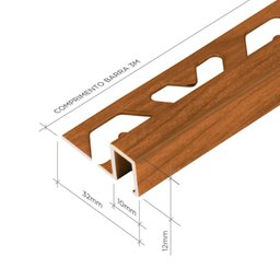 Perfil de Alumínio para Acabamento 10mm X 1,2cm Firenze Wood Marrone Viscardi - 3