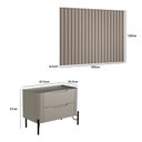 Ver imagem 2 de Conjunto Cabeceira e Mesa de Cabeceira 160cm Solteiro em Mdf Cor:grigio com Preto