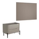 Ver imagem 1 de Conjunto Cabeceira e Mesa de Cabeceira 160cm Solteiro em Mdf Cor:grigio com Preto
