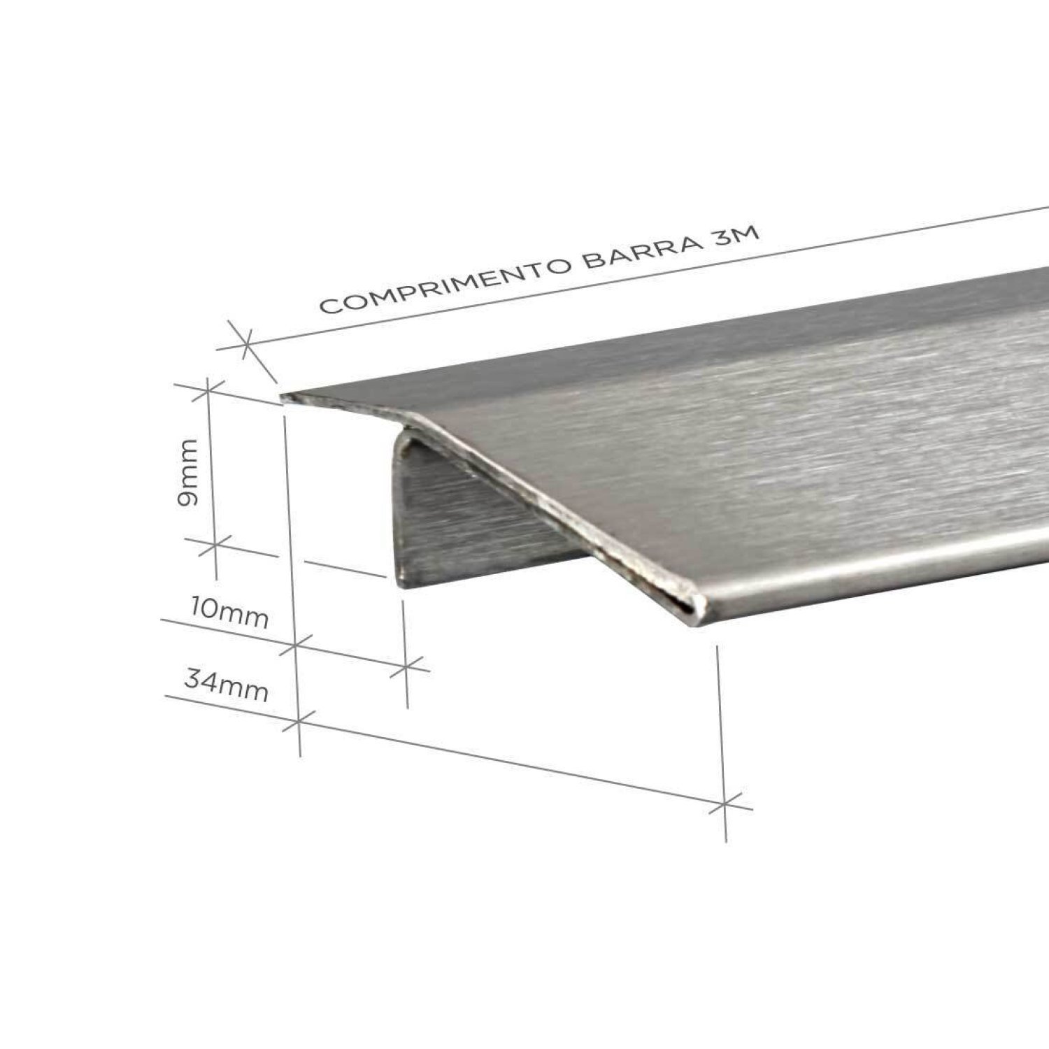 Perfil de Aço Inox para Acabamento 8mm X 3,5cm Max - 7