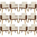 Ver imagem 1 de Kit 12 Poltronas Decorativas para Escritório Lis Corino e Pé Palito - Bege Suede Corino