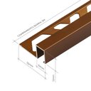 Ver imagem 3 de Perfil de Alumínio para Acabamento 10mm X 1,2cm Firenze Brown Gold Viscardi