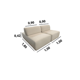 Sofa Neo Ilha 2 Modulos 1,80m Tecido Bouclê Bege - 4