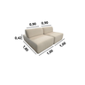 Sofa Neo Ilha 2 Modulos 1,80m Tecido Bouclê Bege - 4