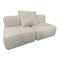 Sofa Neo Ilha 2 Modulos 1,80m Tecido Bouclê Bege - 3