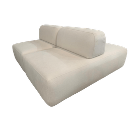 Sofa Neo Ilha 2 Modulos 1,80m Tecido Bouclê Bege - 1