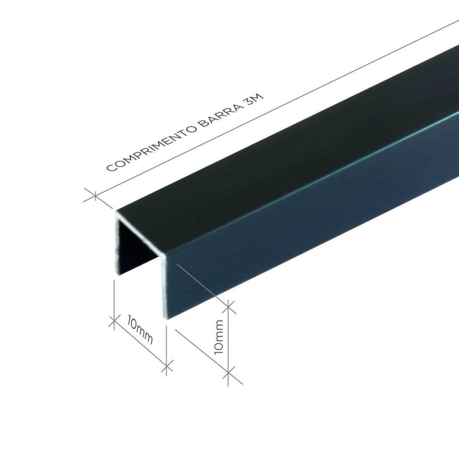 Perfil de Alumínio para Acabamento 10mm X 1,0cm - 4