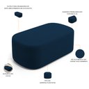 Ver imagem 6 de Cabeceira Cama Box 100cm Lanna com Puff Recamier Doha W01 Suede Azul Marinho - Lyam Decor