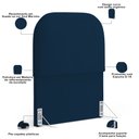 Ver mais imagens de Cabeceira Cama Box 100cm Lanna com Puff Recamier Doha W01 Suede Azul Marinho - Lyam Decor
