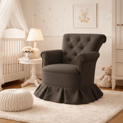 Poltrona Balanço Amentação Quarto Confortável Descanso Sala Leitura Suede:suede Marrom