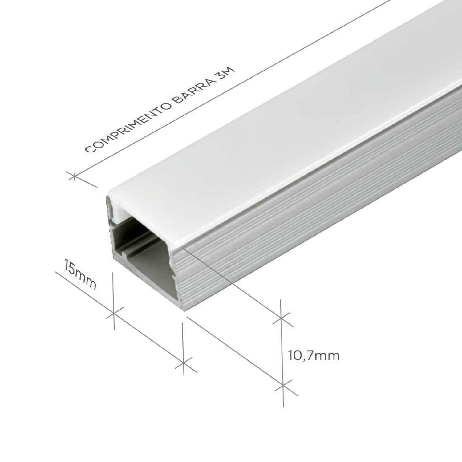 Perfil de Alumínio para Acabamento 10mm X 1,5cm Luce Linear Viscardi - 3