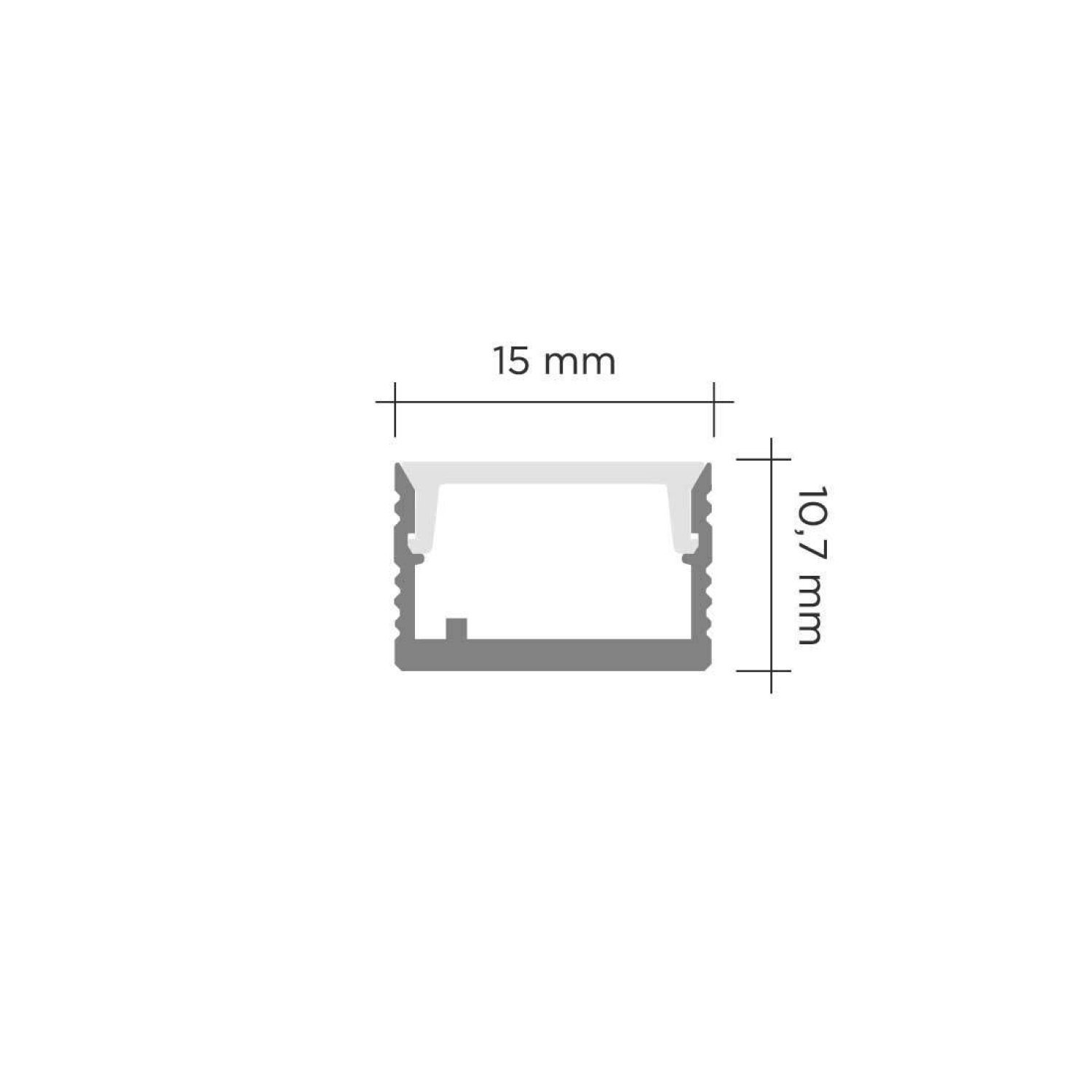 Perfil de Alumínio para Acabamento 10mm X 1,5cm Luce Linear Viscardi - 6