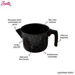 Leiteira Esmaltada 850ml Bico Caneca Fervedor Cabo Baquelite - 2