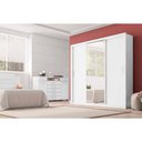 Ver imagem 5 de Guarda Roupa 3 Portas de Correr e 2 Gavetas c/ Espelho Residence Amêndola/Off White - Demóbile