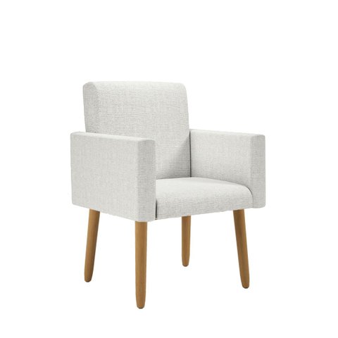 Poltrona Decorativa - Cadeira Escritório Linho Black Friday Cor:linho Bege