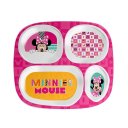 Ver imagem 4 de Kit Prato Refeição Infantil 4 Divisórias e Copo Melamina Minnie Mouse Disney - Tuut