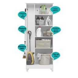 Armário Multiuso Jade 70cm 2 Portas Branco Moval - 5