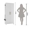 Armário Multiuso Jade 70cm 2 Portas Branco Moval - 6