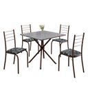 Ver imagem 2 de Conjunto Sala de Jantar Mesa Quadrada 75x75cm Tampo Granito Ocre 4 Cadeiras Rio