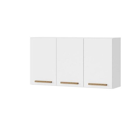 Armário Aéreo Clarice 118cm 3 Portas MDF-MDP Branco Milani Movelaria