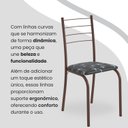 Ver imagem 7 de Conjunto Sala de Jantar Mesa Quadrada 70x70cm Tampo Granito Topázio 4 Cadeiras Rio Marrom/Preto Floral