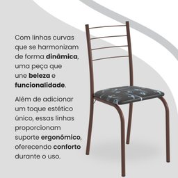 Conjunto Sala de Jantar Mesa Quadrada 70x70cm Tampo Granito Topázio 4 Cadeiras Rio - 7