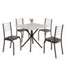 Conjunto Sala de Jantar Mesa Quadrada 70x70cm Tampo Madeira Mdp 4 Cadeiras Rio - 2