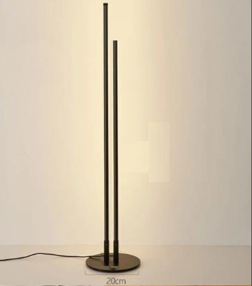 Luminária de Chão Moderna Slim 2 Perfis P/ Fita Led (inclusa) - Preta 95cm - 2