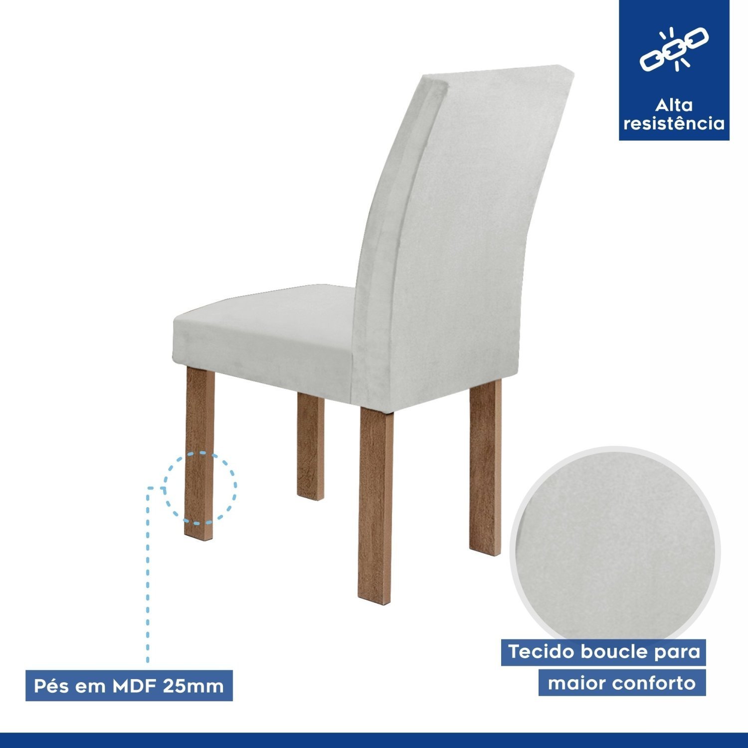 Conjunto Mesa Luna 100cm com 4 Cadeiras Canela Tampo Redondo Plus com Vidro - 8