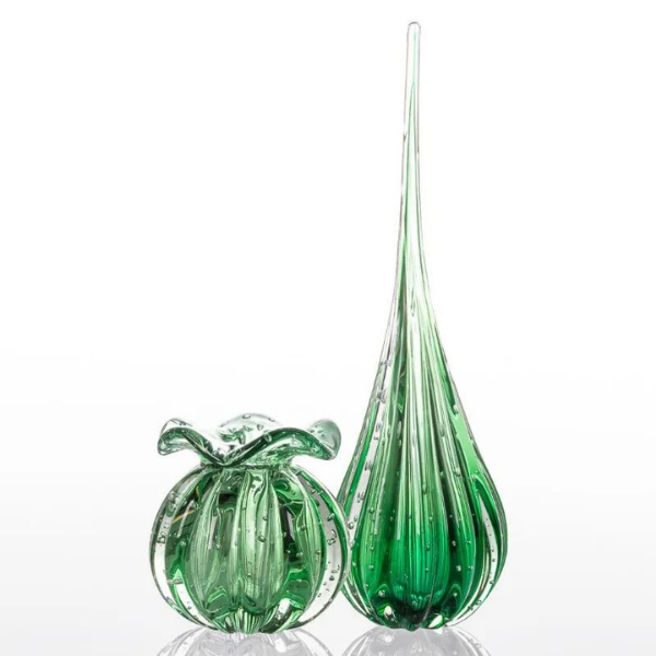 Vaso Trouxinha em Cristal Murano Verde Esmeralda Love M - 2