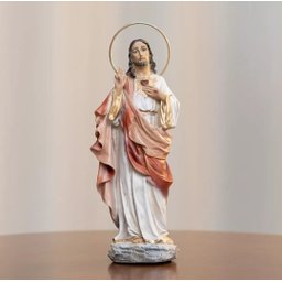 Imagem Sagrado Coração de Jesus Resina 25cm com Auréola - 3