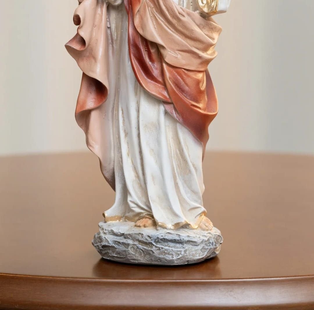 Imagem Sagrado Coração de Jesus Resina 25cm com Auréola - 10