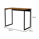 Ver imagem 3 de Mesa Escrivaninha Slim Industrial com Estrutura Aço Metalon Home Office Nature/pé Preto - Lh Móveis