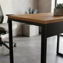 Ver imagem 6 de Mesa Escrivaninha Slim Industrial com Estrutura Aço Metalon Home Office Nature/pé Preto - Lh Móveis