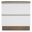 Ver imagem 2 de Balcão Glamy 80 cm 2 Gavetas Rustic e Branco Madesa
