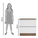 Ver imagem 5 de Balcão Glamy 80 cm 2 Gavetas Rustic e Branco Madesa