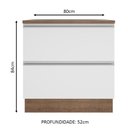 Ver imagem 4 de Balcão Glamy 80 cm 2 Gavetas Rustic e Branco Madesa