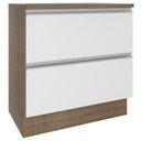 Ver imagem 3 de Balcão Glamy 80 cm 2 Gavetas Rustic e Branco Madesa