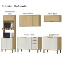 Ver imagem 3 de Cozinha Modulada 5 Peças Vick Castanho Off White