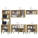 Ver imagem 4 de Cozinha Modulada 5 Peças Vick Castanho Off White