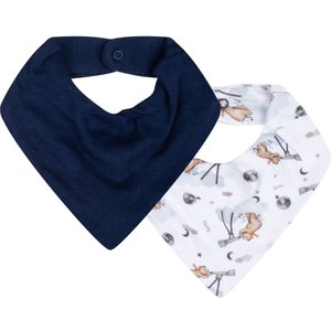 Kit com 2 Babadores Bebê Menino Lunar Azul Marinho -hug