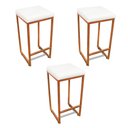 Ver imagem 1 de Banqueta Alta para Cozinha Industrial Kit 3 Nick Bronze e Sintético d03 - D’Rossi