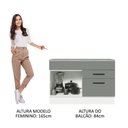 Ver imagem 6 de Balcão de Pia Cozinha 1 Porta e 2 Gavetas (Com Tampo) Branco/Cinza Agata Madesa
