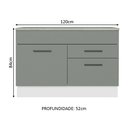 Ver imagem 3 de Balcão de Pia Cozinha 1 Porta e 2 Gavetas (Com Tampo) Branco/Cinza Agata Madesa