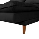 Ver imagem 4 de Sofá Cama Vancouver 3 Lugares Império Reclinável Casal Pés Madeira Suede Preto 381