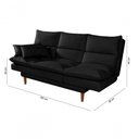 Ver imagem 6 de Sofá Cama Vancouver 3 Lugares Império Reclinável Casal Pés Madeira Suede Preto 381